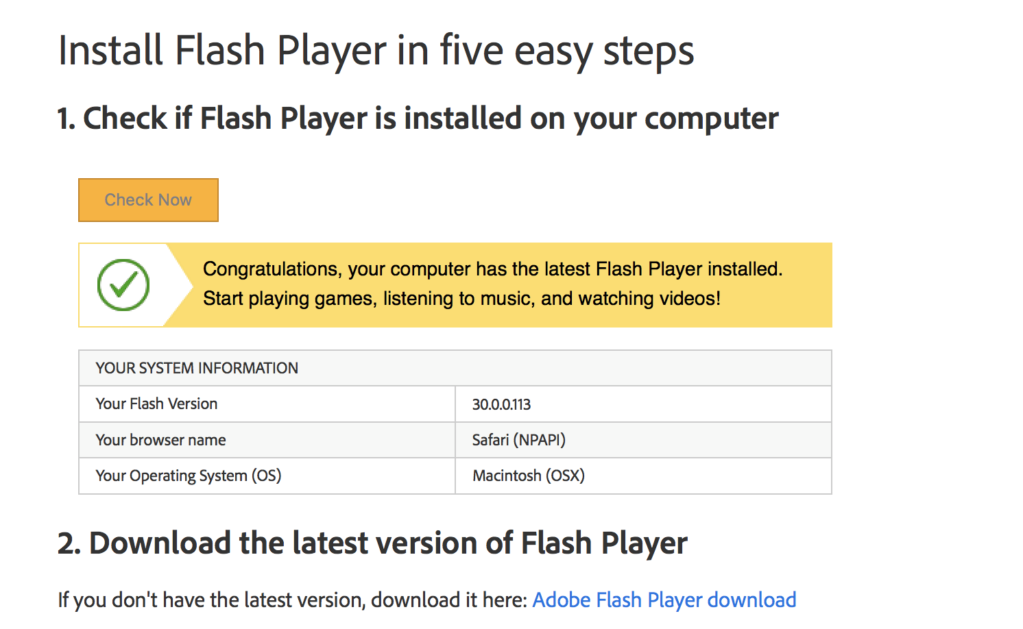 Adobe flash player installer mac